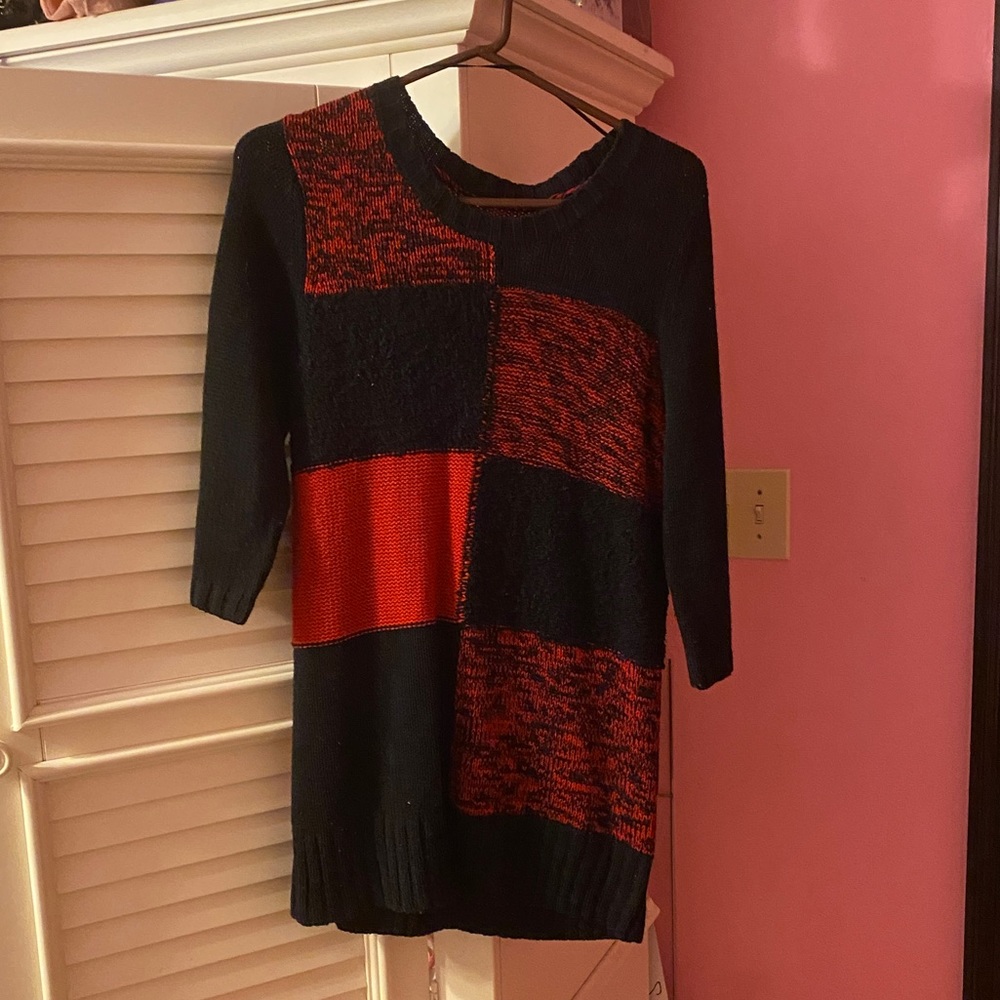 Red and Black Petite Sweater